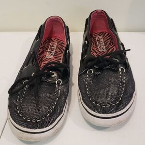 Sperry Black Canvas Boat Shoes